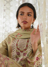 Qline By Qalamkar Embroidered Linen Unstitched 3 Piece Suit - 09